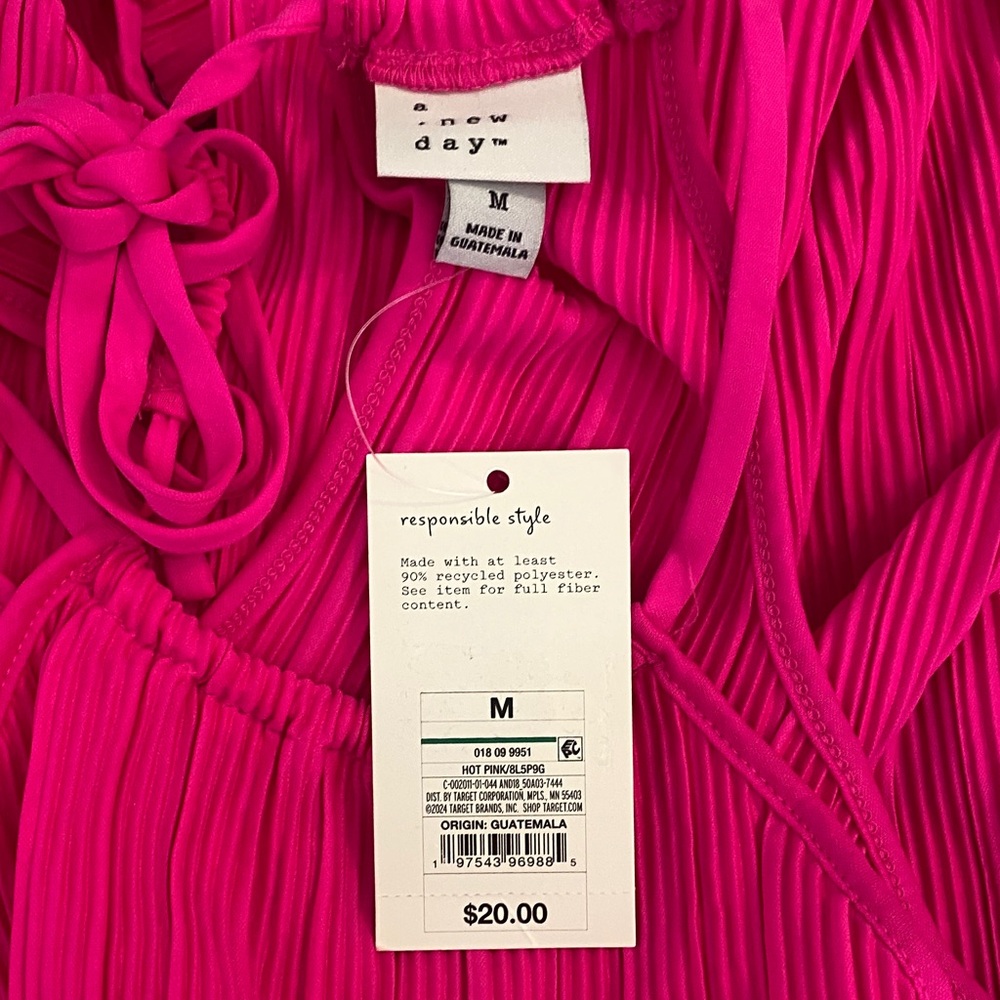 A New Day Women’s Hot Pink Halter Dress Size Medium - Picture 5 of 6
